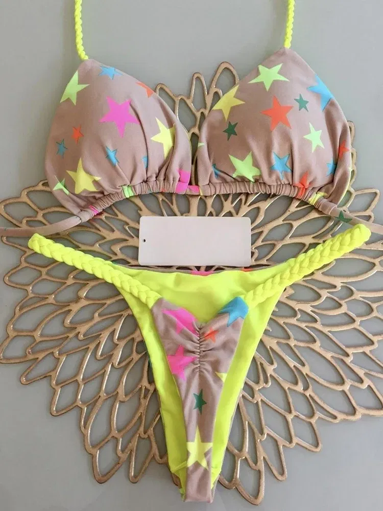 Color: GRAY, Size: M - Bikini High Waist Swimsuit Sexy Thong Bikini Set Zebra Print Women Brazilian Swimwear 2023 New Biquini Swim Bathing Suits Women