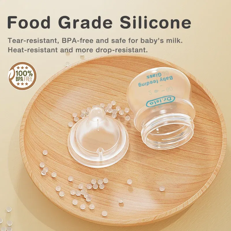 Color: green - Dr.isla Glass Bottles Newborn Feeding Bottles 80ML/160ML Baby Bottle Anti-flatulence Milk Feeding Bottles Infant BPA free