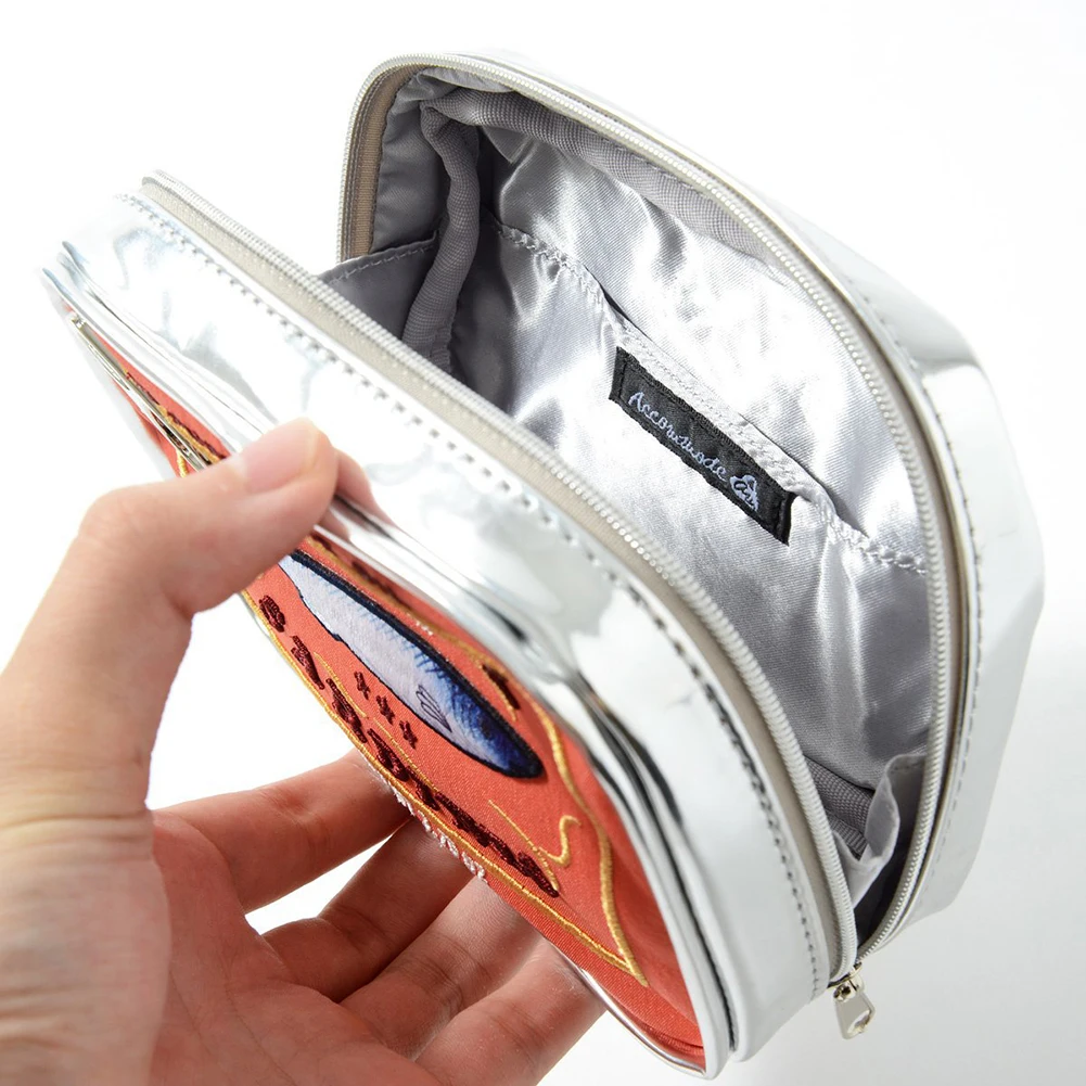 Color: SKY BLUE - Cute Cosmetic Bag Sardines Cans Shape Funny Packages Creative Portable Toiletry Bag Fashion Zipper Small Soft Makeup Bags