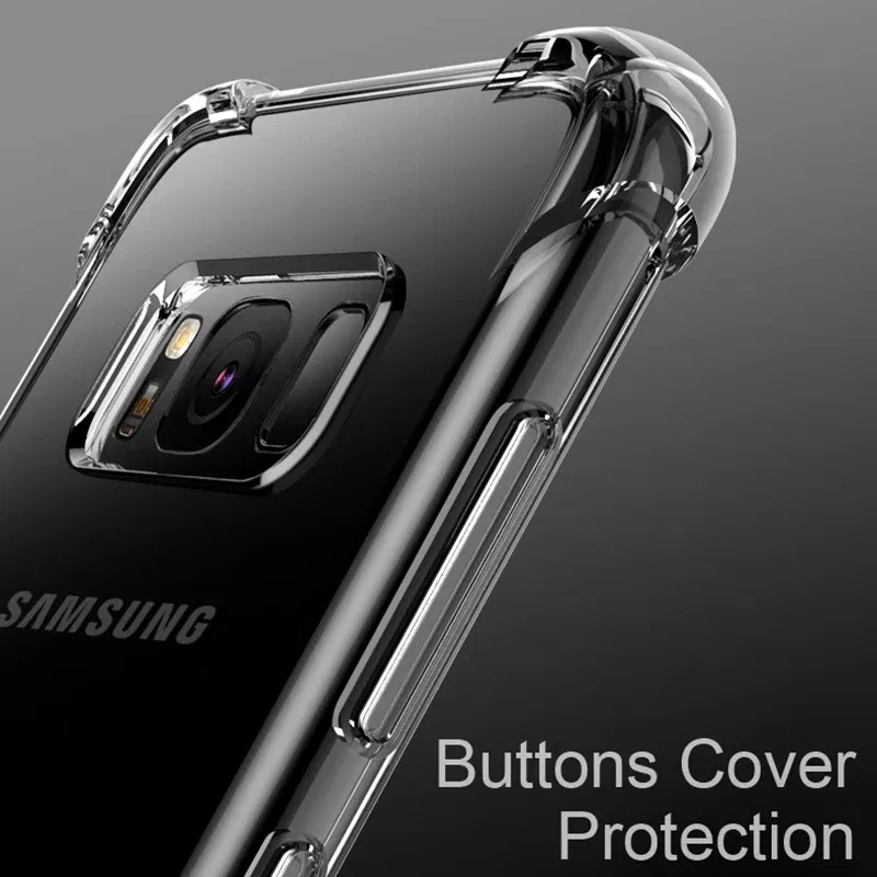 Material: POLYESTER - Clear Case For Samsung Galaxy S20 S21 FE S22 S10 S9 S8 Plus S10E Note 8 9 10 20 Plus ShockProof Transparent Soft Cover Case