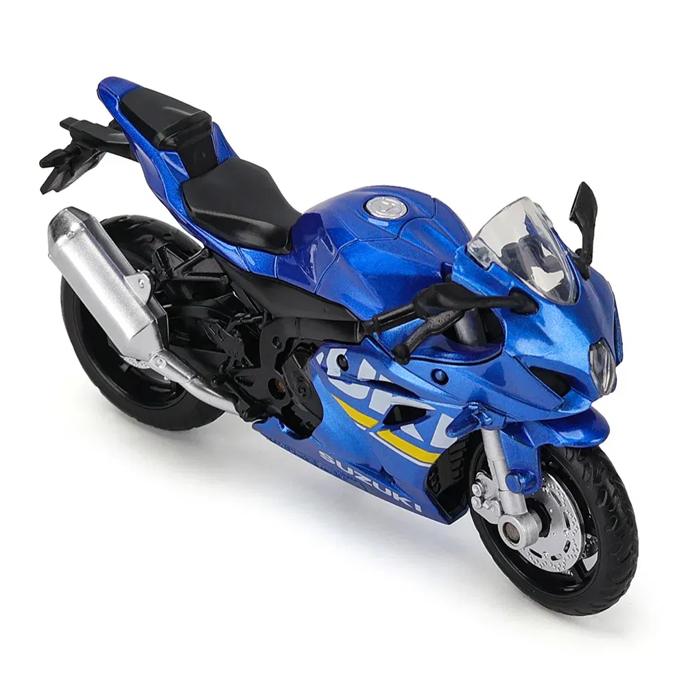 Color: Red - MSZ 1:18 Suzuki GSX-R1000 with base alloy die-cast car motorcycle model, toy gift giving, die-cast static motorcycle model