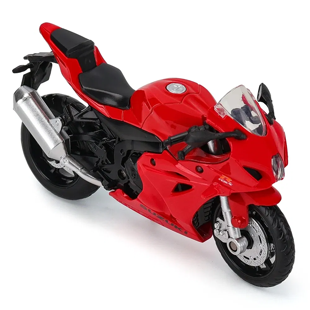 Color: Red - MSZ 1:18 Suzuki GSX-R1000 with base alloy die-cast car motorcycle model, toy gift giving, die-cast static motorcycle model