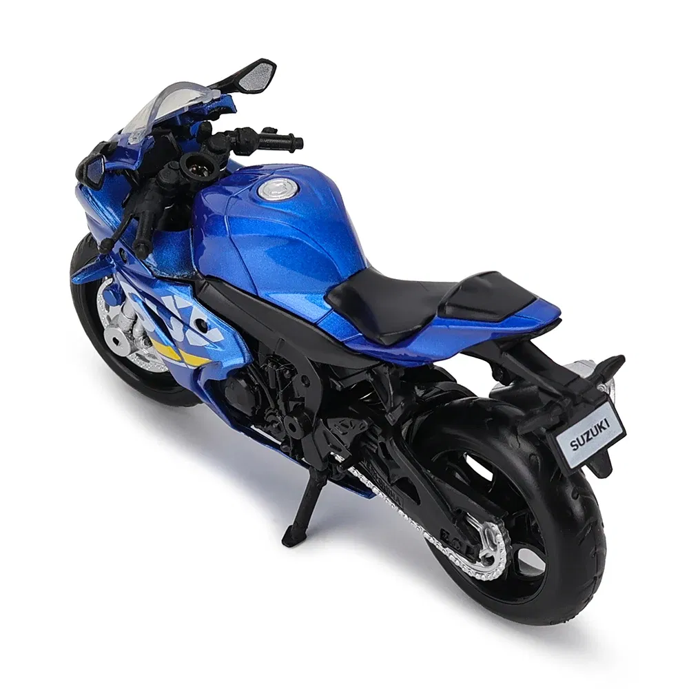 Color: Red - MSZ 1:18 Suzuki GSX-R1000 with base alloy die-cast car motorcycle model, toy gift giving, die-cast static motorcycle model