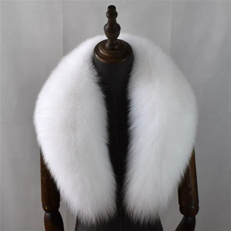 Color: army green, Size: S - 100% Natural Real Fox Fur Collar For Women Men Coat Jacket Fur Scarf Winter Extra Large Size Neck Warmer Fur Scarf Shawls Wraps