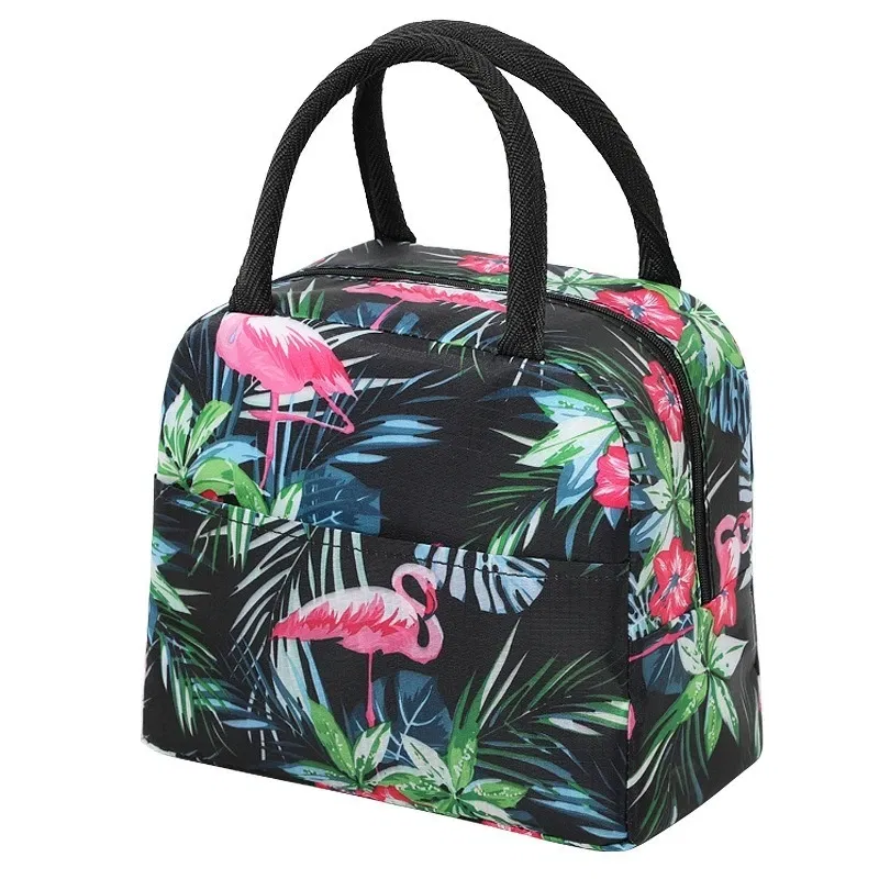 Color: army green - Cartoon Lunch Bag Portable Insulated Thermal Heat Children's Bento Bag Picnic Tote Kid School Lunch Box Bags Cooler Ice Pack New