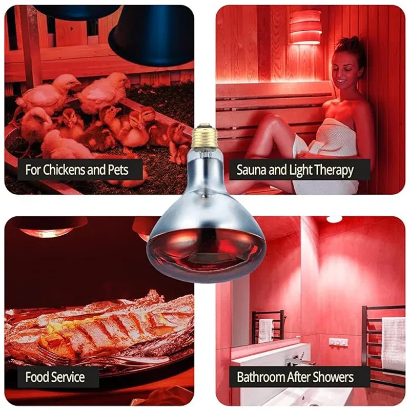 Color: Army Green, Ships From: United States - BONGBADA Quartz glass waterproof and explosion-proof E26 E27 Red R40 Infrared Heat Lamp Farm lamp 100W 150W 200W 250W 275W