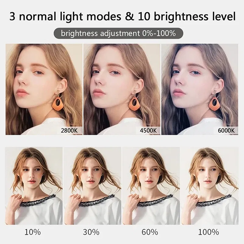 Color: Dark Grey - 10 inch LED Selfie Ring Light Dimmable Photography Fill Lamp with Mini tripod for Mobile Phone Live Video Photo Studio Ringlight