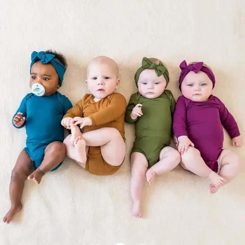Color: Blue, Kid Size: 9M - 2025 Summer Newborn Boy Girl Romper Baby Bamboo Fiber Breathable Clothing Long Sleeve Toddler Jumpsuit Infant Bodysuit Pajamas