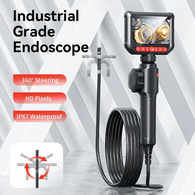 Color: Red, Cable Length: 1m - 360?° Articulated Endoscope,Joystick Articulated Endoscope Camera with Steerable Probe, Compatible with iPhone and Android
