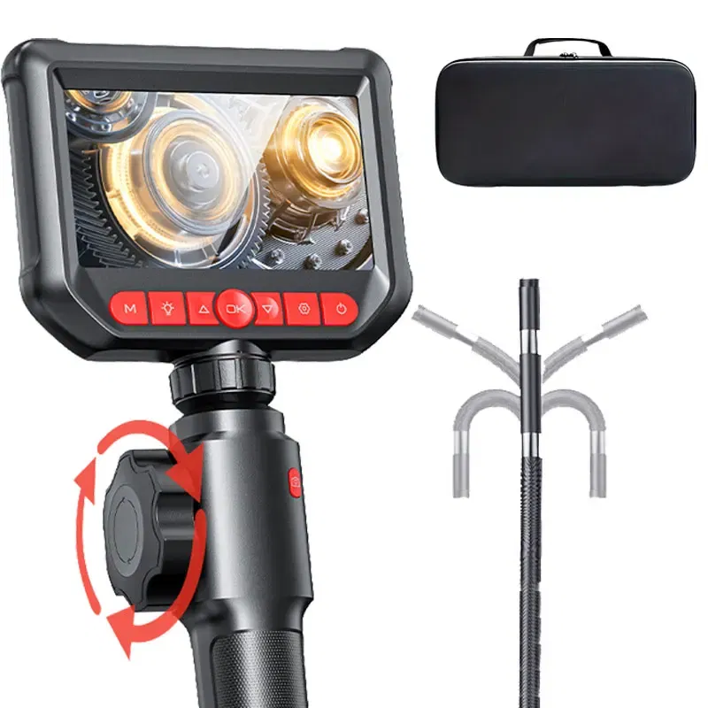 Color: Red, Cable Length: 1m - 360?° Articulated Endoscope,Joystick Articulated Endoscope Camera with Steerable Probe, Compatible with iPhone and Android