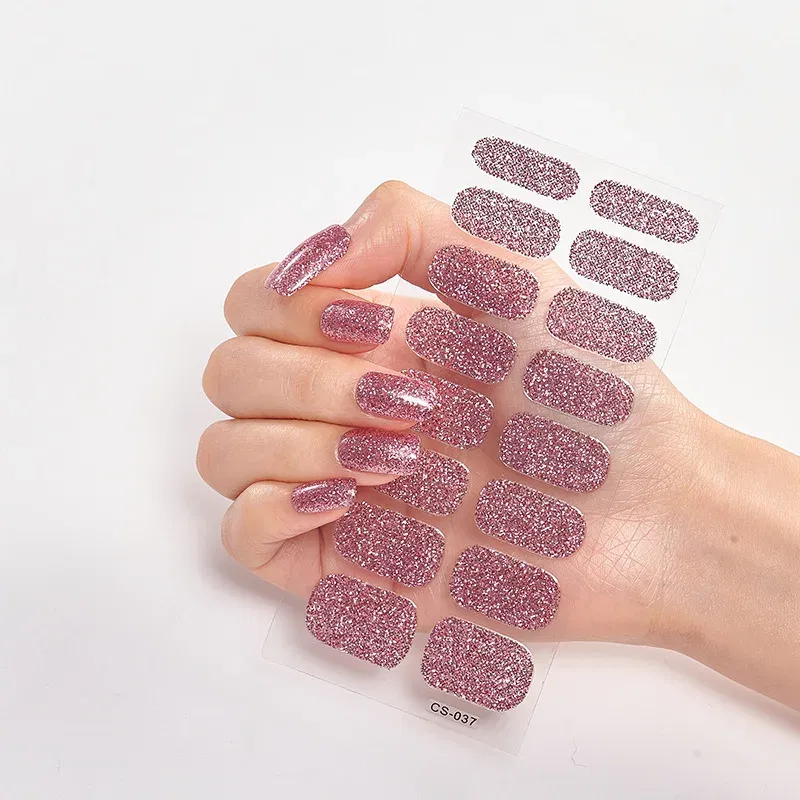 Color: Skin Color - Patterned Nail Stickers Wholesale Supplise Nail Strips for Women Girls Full Beauty High Quality Stickers for Nails