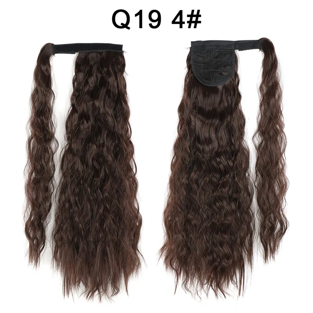 Color: #27 - LINWAN Synthetic Long Straight Wrap Around Clip In Ponytail Hair Extension Heat Reistan Pony Tail Fake Hair