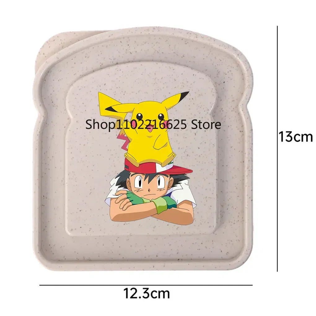 Color: GRAY - new pokemon Sandwich Containers Lunch Toast Storage Box With Lid Portable Food Storage Reusable Microwave Lunch Sandwich Box