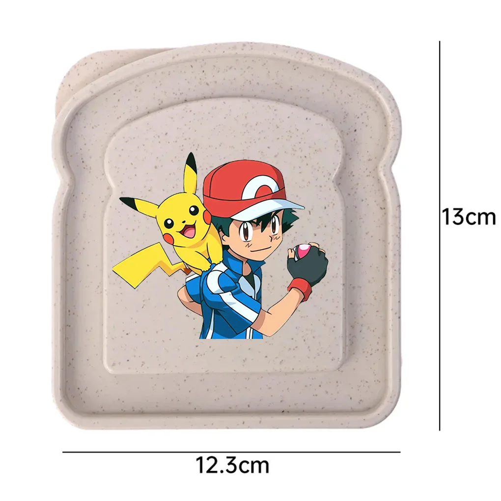 Color: GRAY - new pokemon Sandwich Containers Lunch Toast Storage Box With Lid Portable Food Storage Reusable Microwave Lunch Sandwich Box