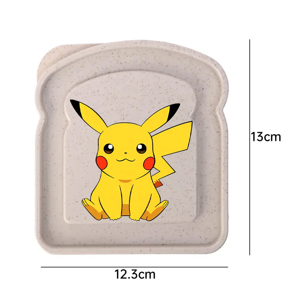Color: GRAY - new pokemon Sandwich Containers Lunch Toast Storage Box With Lid Portable Food Storage Reusable Microwave Lunch Sandwich Box