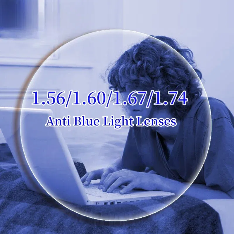 Lenses Color: Blue, Ships From: CHINA, Lens Index: 1.56 - JAEVAR Blue Light Blocking Lenses 1.56/1.61/1.67/1.74 HD Myopia Hyperopia Office Computer Optical Prescription Lenses 1 Pair