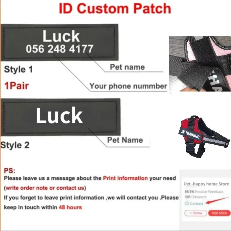Color: Black, Size: XXL - Custom Dog Harness Reflective and Breathable Adjustable Tank Top Free Personalized  Name Label Pet leash Set