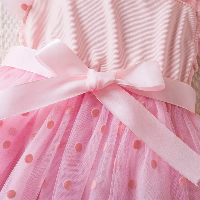 Color: green, Size: XS - Hello Kitty 2-6Y Baby Girl Dress Princess Mesh Skirt Summer Sleeveless Wedding Party Dresses for Girls Summer