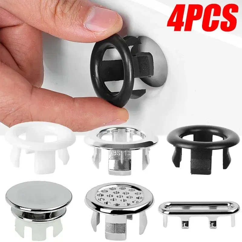 Color: Lavender, Outer Diameter: 76mm - 4/1pcs Sink Hole Round Overflow Cover Kitchen Basin Trim Hollow Overflow Ring Plug Bathroom Wash Basin Overflow Ring Accessories