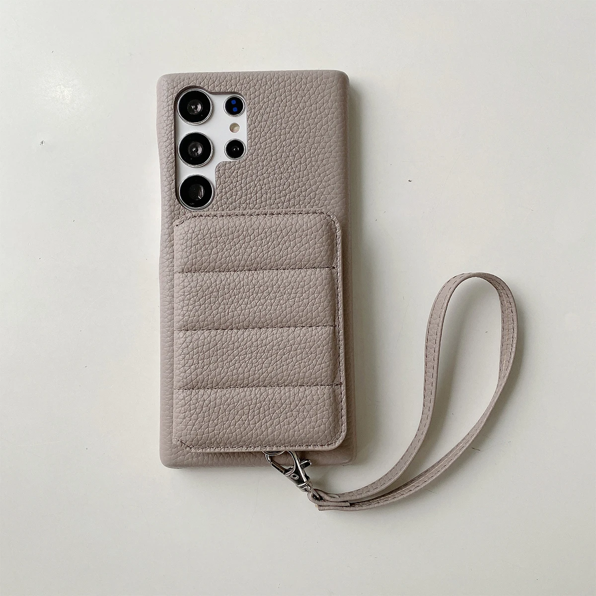 Color: GRAY, Material: PE - Luxury Lanyard Wallet Case For Samsung Galaxy S21 FE S22 S23 Plus Note 20 Ultra A52 A53 A54 5G Lichee Pattern Leather Cover