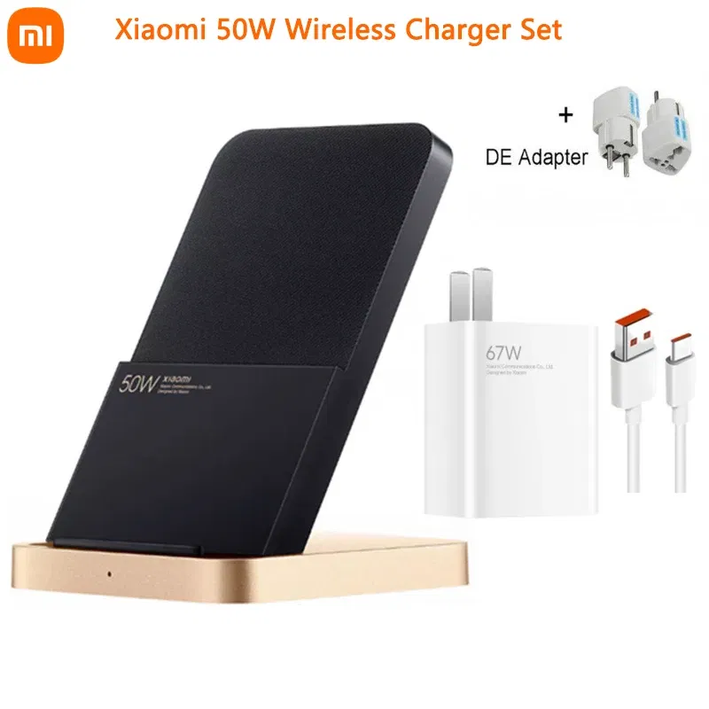 Color: Yellow, Ships From: CHINA - Top 50W Wireless Charger Set With 67W Charger 6A Cable Vertical Air Cooling Fast Charging For Xiaomi 10/11/12 Pro For iPhone