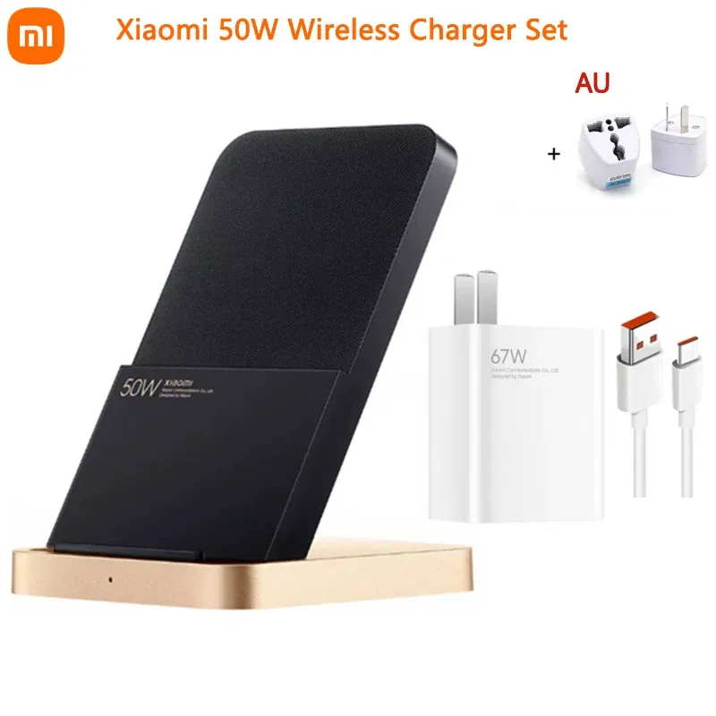 Color: Yellow, Ships From: CHINA - Top 50W Wireless Charger Set With 67W Charger 6A Cable Vertical Air Cooling Fast Charging For Xiaomi 10/11/12 Pro For iPhone