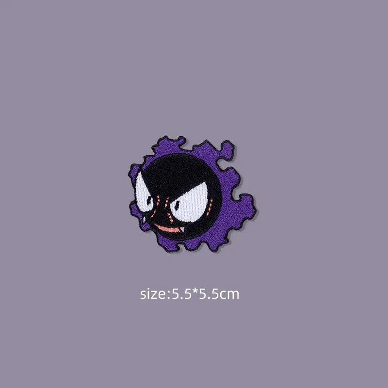 Color: SKY BLUE - Original Pokemon 3 style Gengar Patch DIY Badge Cloth Patch Embroidery Clothing bag sticker Down Jacket Denim Xmas Gift