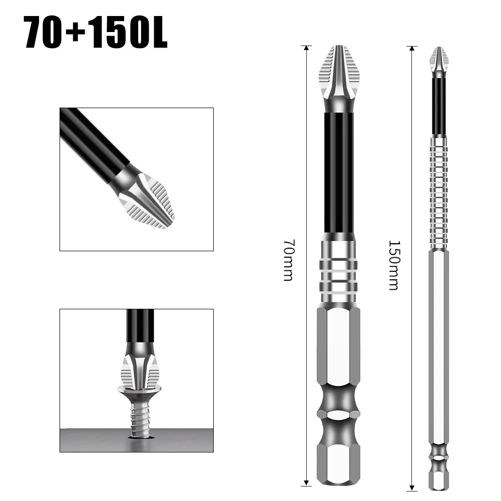 Color: Yellow - K5 Non-slip High Hardness Bit S2 Strong Magnetic 5A Black Non-slip Cross Head Electric Drill Electric Screwdriver Bit