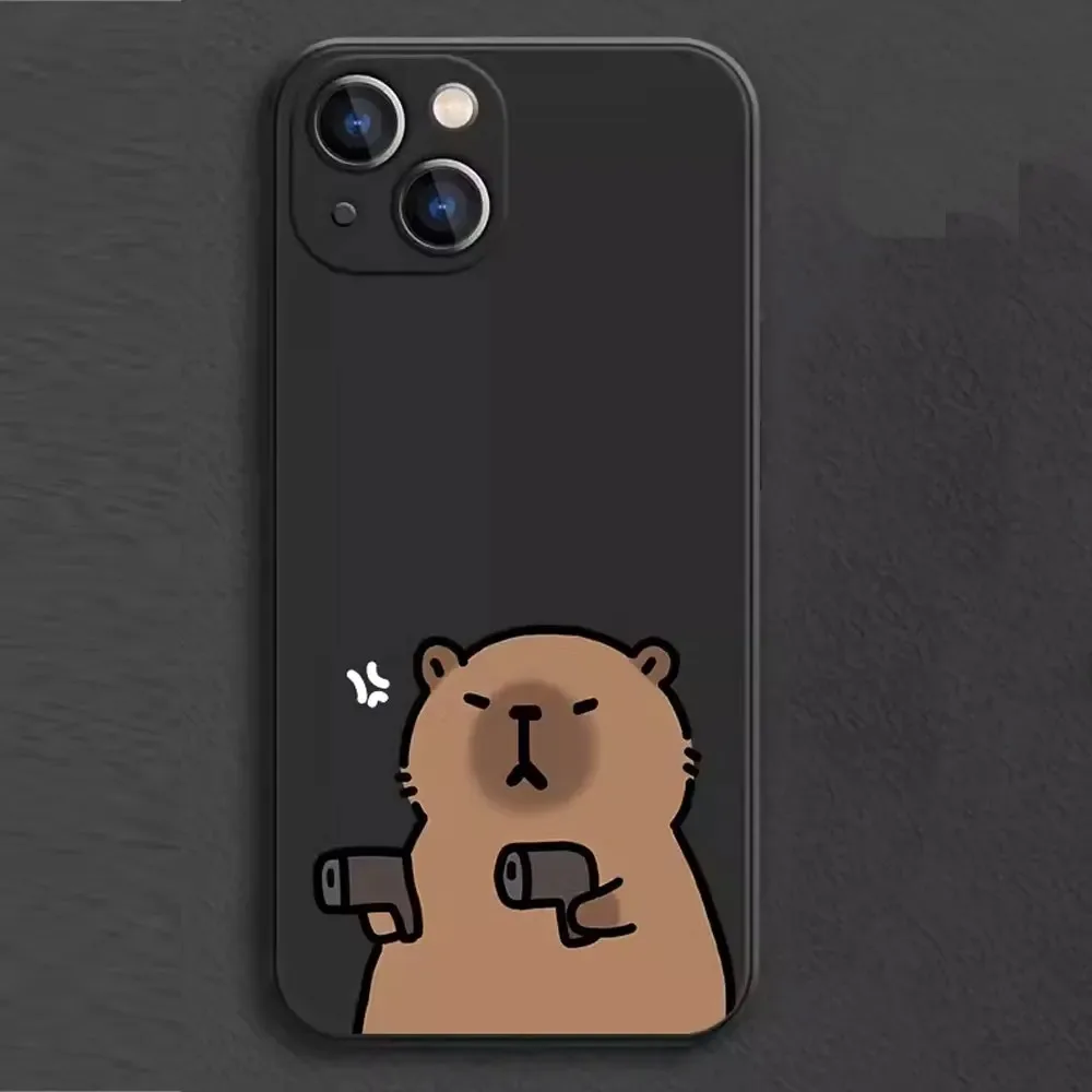 Color: Brown, Material: ABS - Cartoon Animal Capybara Phone Case For Samsung Galaxy S10 S20 S21 S22 S23 S24 FE Plus Ultra Note 20 Couple Paired Silicone Cover