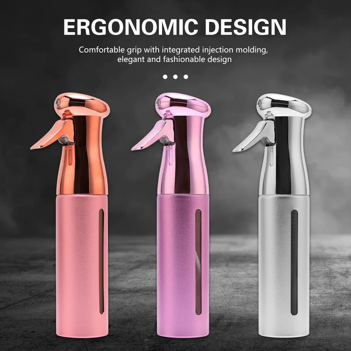 Color: Silver - 300ML Hairdressing Barber Spray Bottle High Pressure Pro Water Fine Mist Sprayer Haircut Barbershop Tools