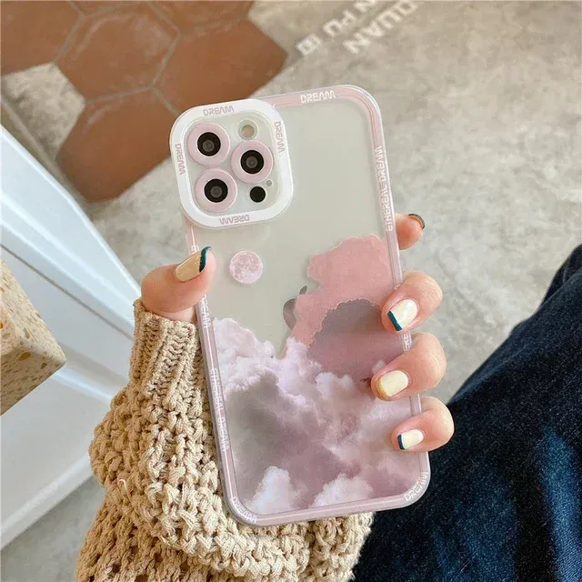 Color: Clear, Material: Silicon - Retro INS Sunset Sky Clouds Moon Pattern Case For Samsung Galaxy S10 S20 S21 S22 S23 S24 FE Plus Ultra Note 20 Shockproof Cover