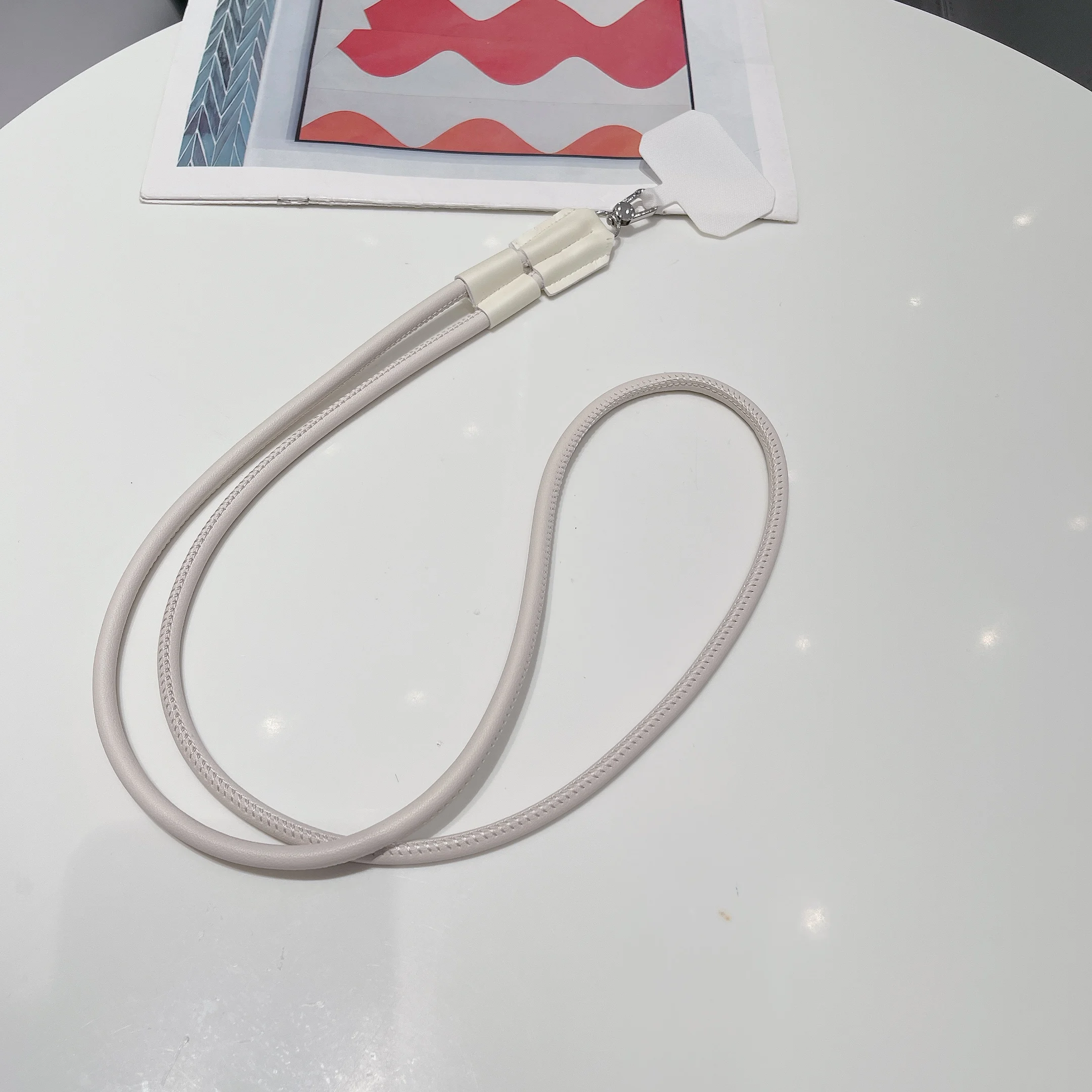 Color: Silver / Gray, Material: Nylon / Spandex, Ships From: CHINA - 120 cm Long Crossbody Phone Lanyard Leather Pickup Chain Women's Long Neck Shoulder Strap Phone Case Universal Anti Loss Lanyard