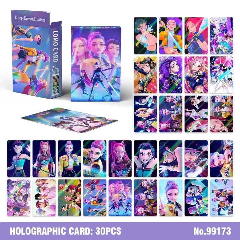 Color: black - Kpop Demon Hunters Cards Anime Cartoon Saja Boys Toys Kids Party Cosplay Game Card Collection Photos Perimeter Children Gifts
