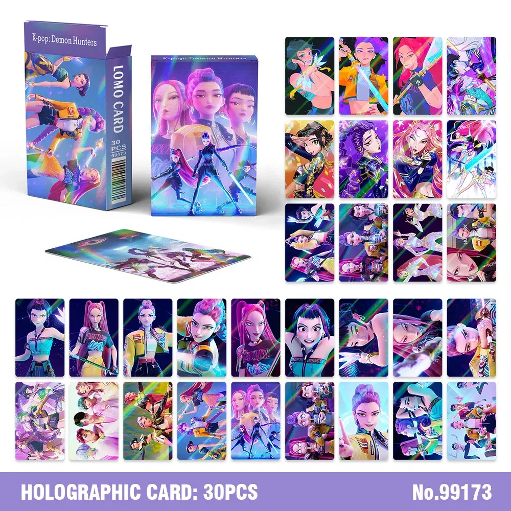 Color: black - Kpop Demon Hunters Cards Anime Cartoon Saja Boys Toys Kids Party Cosplay Game Card Collection Photos Perimeter Children Gifts