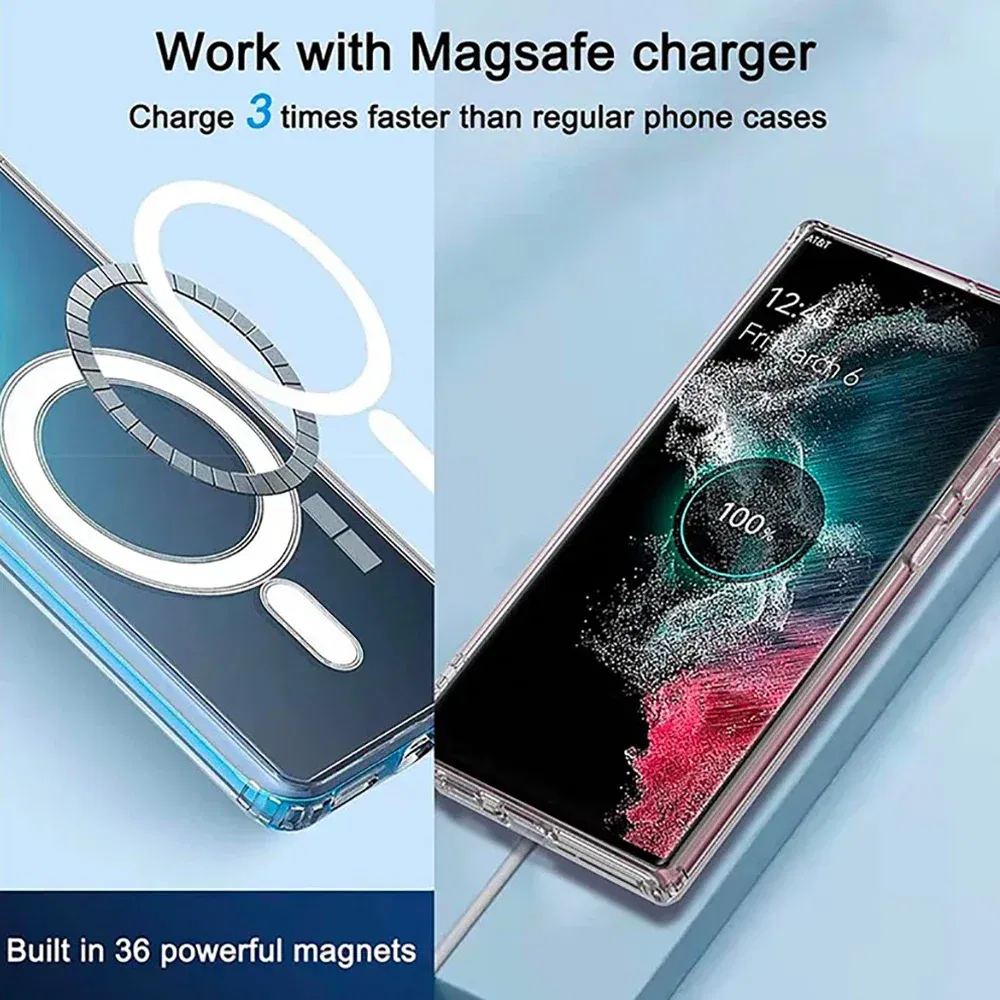 Color: Clear, Material: Nylon - Transparent Magnetic for Magsafe Wireless Charge Phone Case for Google Pixel 9 8 Pro XL 7 7A Shockproof Clear Anti-fall Cover