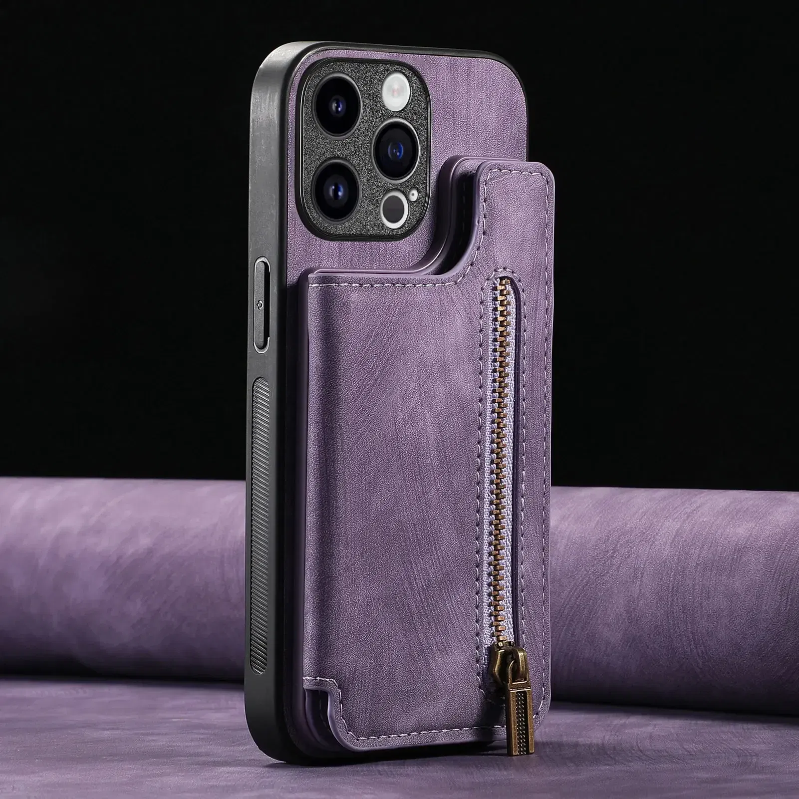 Color: SKY BLUE, Material: EVA - Leather Zipper Wallet with Card Holder Phone Case for IPhone 15 14 11 Pro Max 13 12 Mini X XR XS Max 8 7 Plus Shockproof Cover