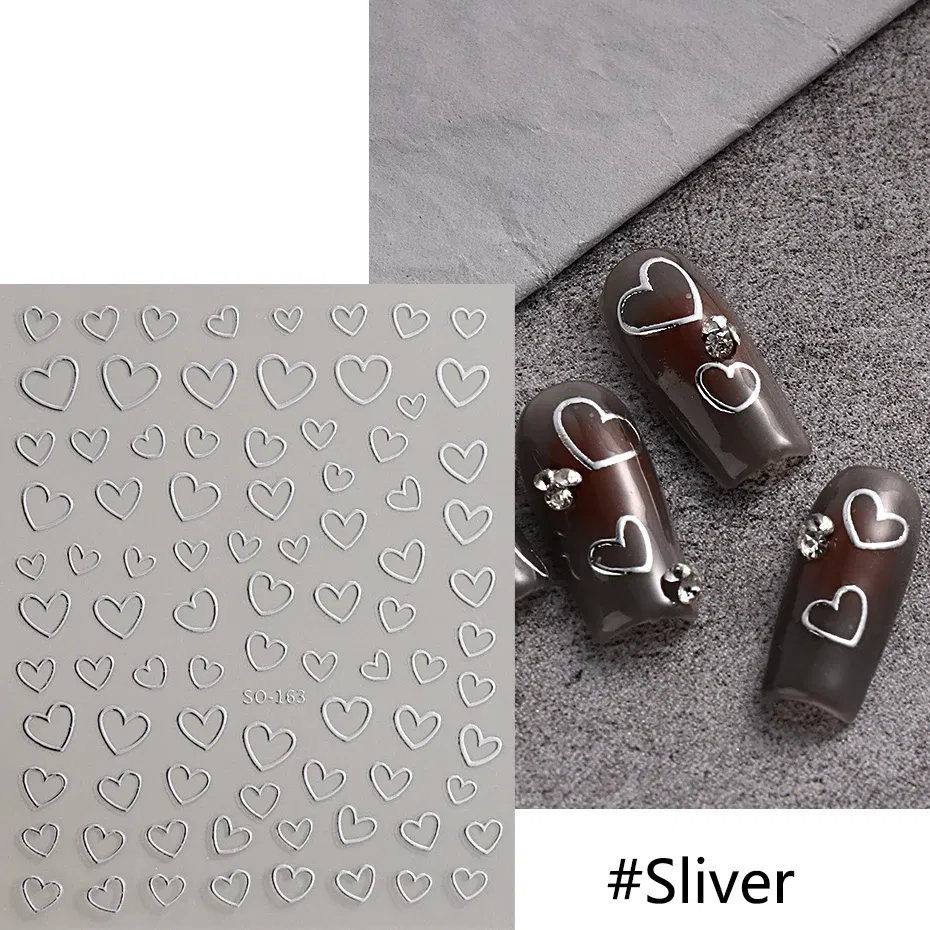 Color: DEEP BLUE - Sliver Stars Nails Stickers 3D Bronzing Laser White Cross Starlight Glossychic Y2k Stylish Adhesive Manicure Decorations SO-167