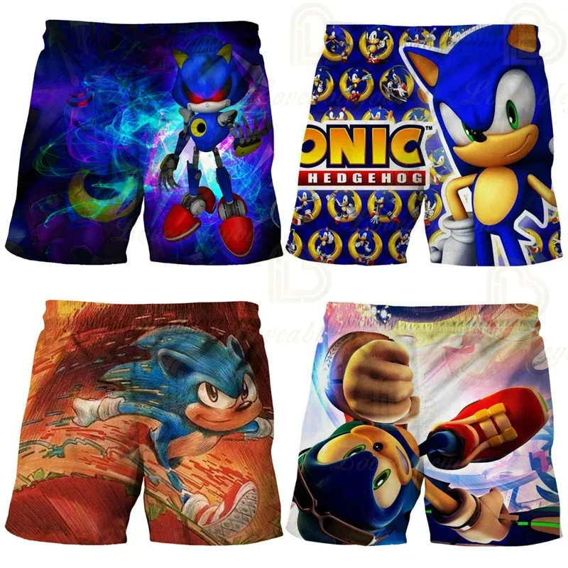 Color: Red, Kid Size: 4T - New Anime Kids Sonic Shorts Fashion Boys Girls Clothes Harajuku Cute Baby Cartoon Casual Summer Boy Boy Beach Pants