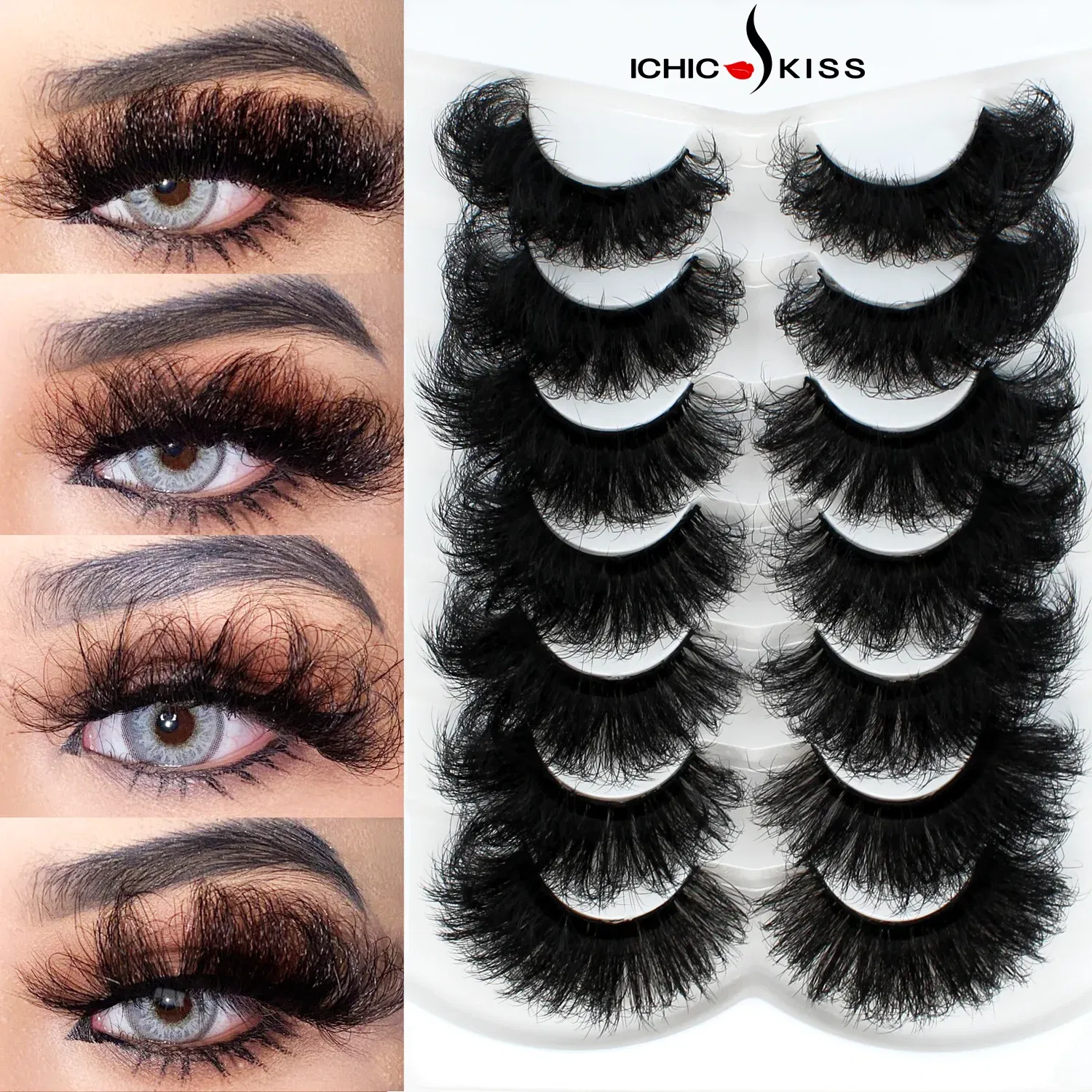 Color: Brushed Brass, Ships From: CN - 7 Pairs Fluffy False Eyelashes, Naturally Soft & Thick 9D Faux Mink Eyelashes , Enhance Eye Makeup