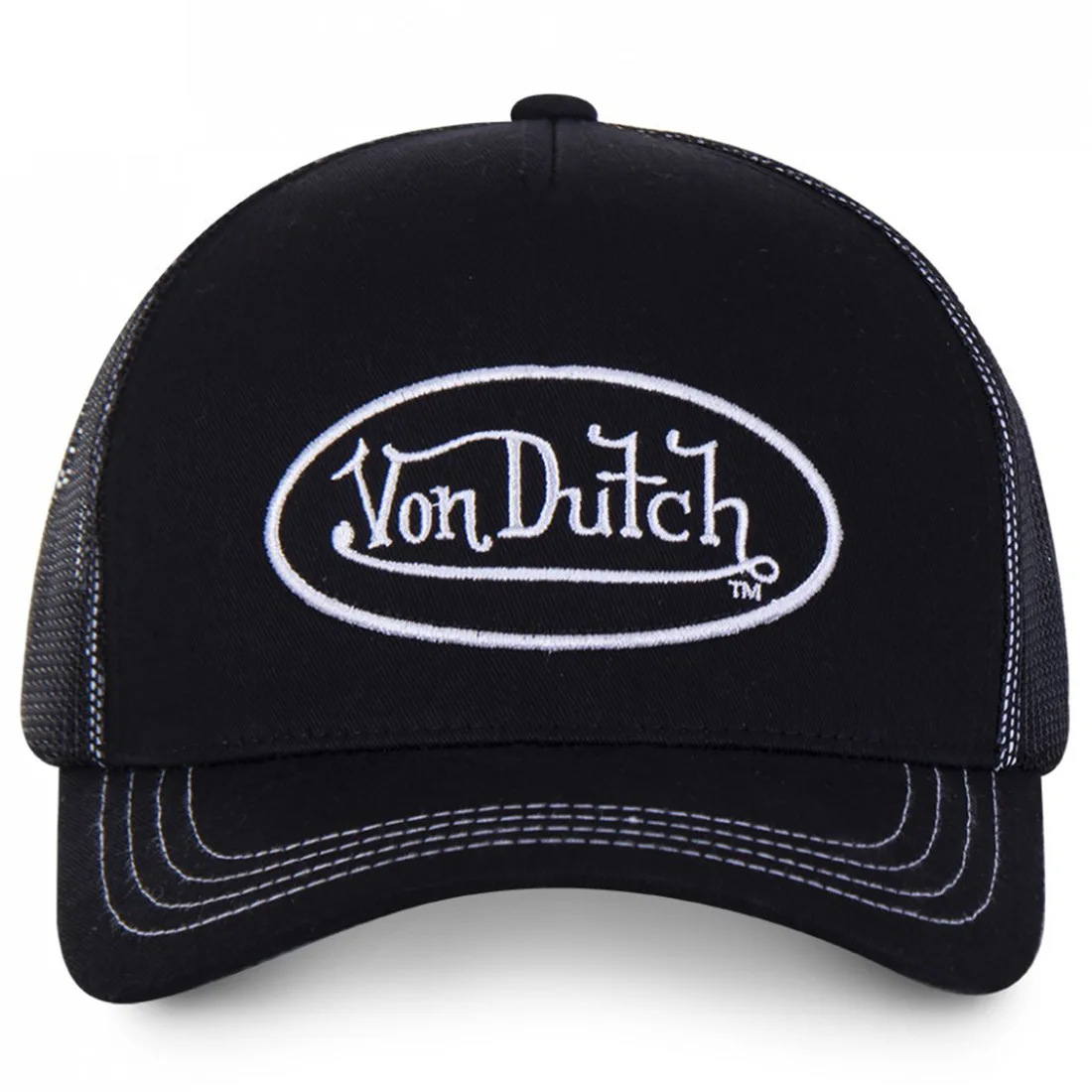 Color: Pink - VON baseball cap Alphabet sunblock mesh embroidered trucker hat