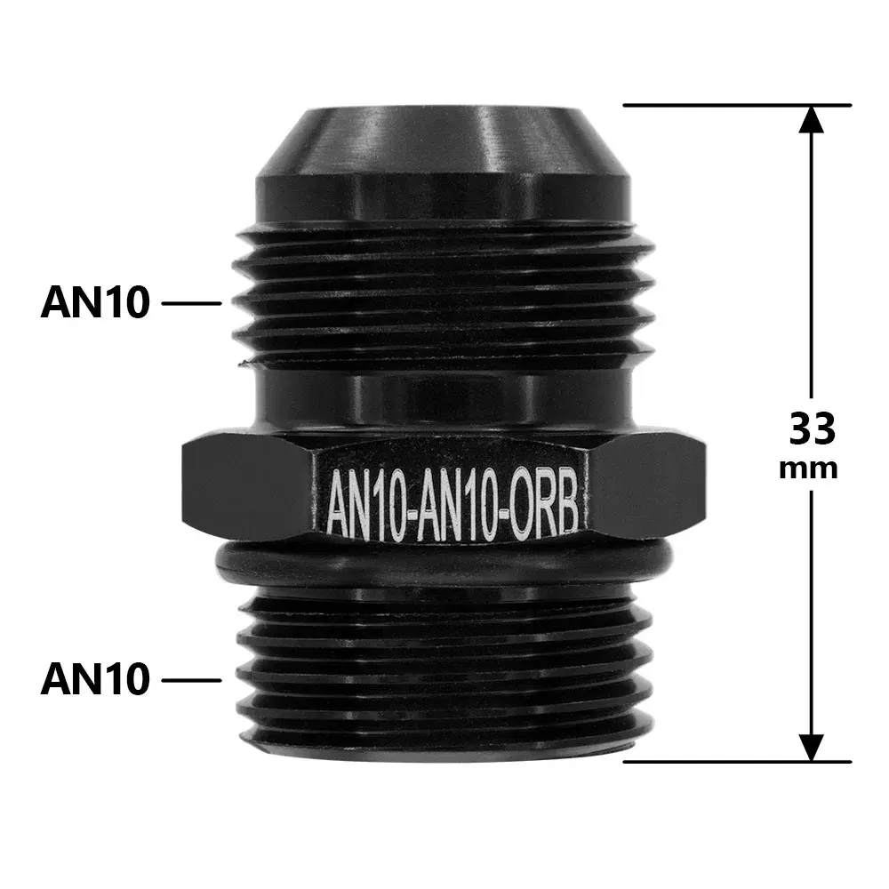 Color: black - Universal Aluminum Alloy AN6 8 10 12 To AN To M16x1.5 M18x1.5 Metric Fuel Hose Adapter Pipe Thread Fitting CAR OIL COOLER SYSTEM