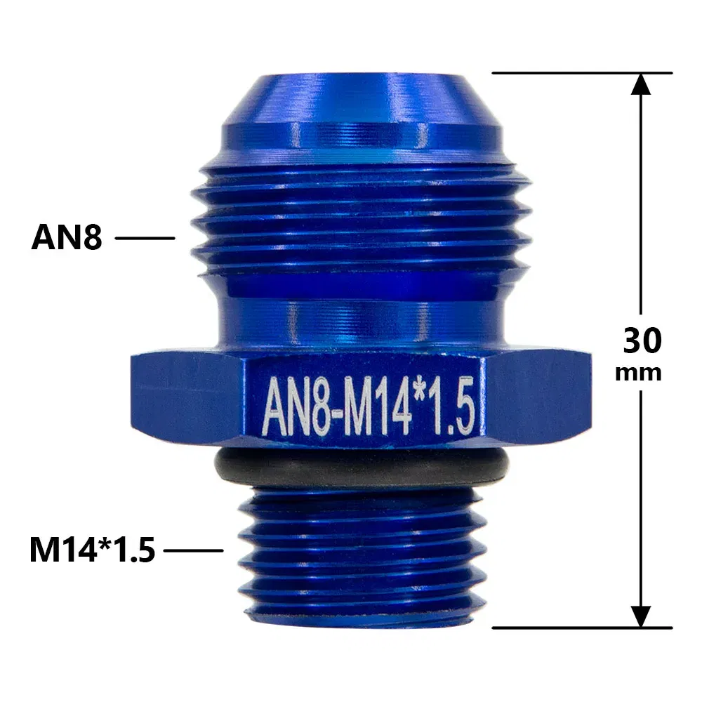 Color: black - Universal Aluminum Alloy AN6 8 10 12 To AN To M16x1.5 M18x1.5 Metric Fuel Hose Adapter Pipe Thread Fitting CAR OIL COOLER SYSTEM