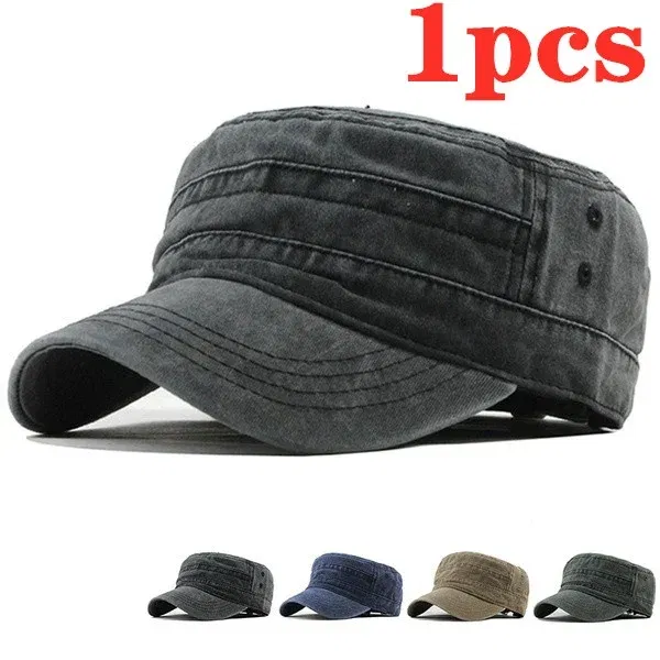 Color: Black - Delysia King   Classic men's flat hat casual cap summer sun hat