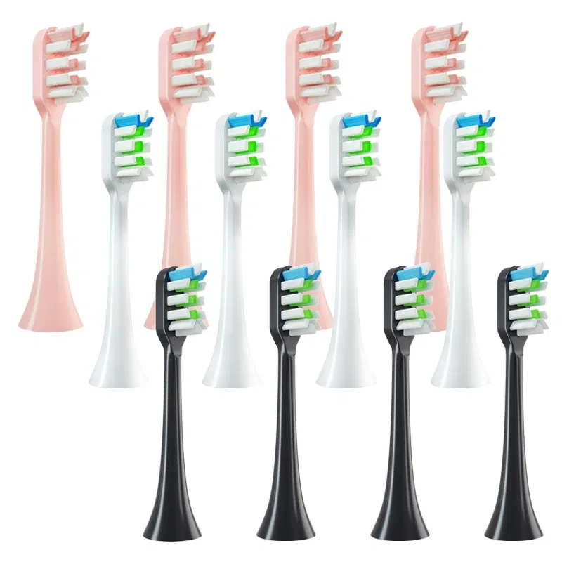 Color: Pink - 12pcs for SOOCAS X3/X3U/X5 Replacement Toothbrush Heads Clean Tooth Brush Heads Sonic Electric Toothbrush Soft Bristle Nozzles