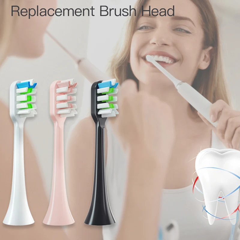 Color: Pink - 12pcs for SOOCAS X3/X3U/X5 Replacement Toothbrush Heads Clean Tooth Brush Heads Sonic Electric Toothbrush Soft Bristle Nozzles