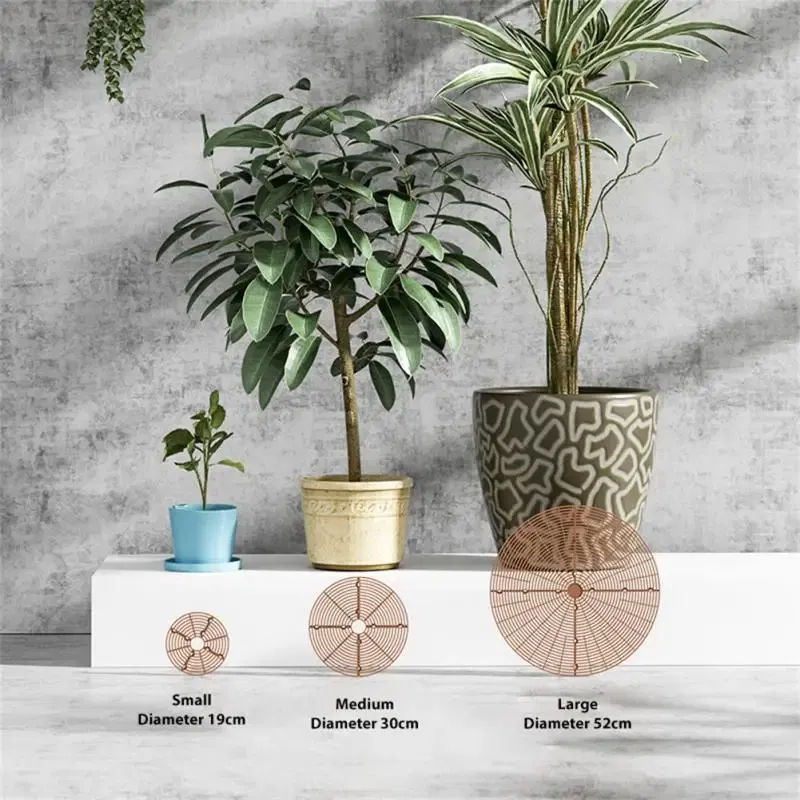 Color: Gold, Ships From: CHINA - Plant Pot Soil Guard With Nails Plant Pot Grid Flower Pot Cover Baby Safety Mouse Plant Protector Repel Cats Garden Household