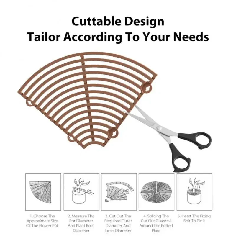 Color: Gold, Ships From: CHINA - Plant Pot Soil Guard With Nails Plant Pot Grid Flower Pot Cover Baby Safety Mouse Plant Protector Repel Cats Garden Household