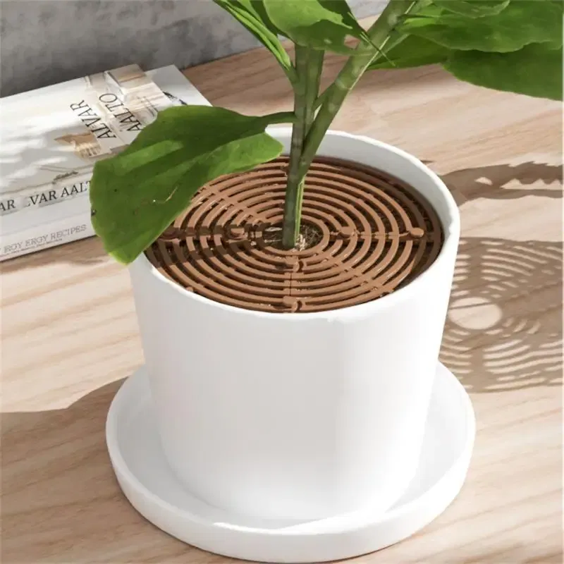 Color: Gold, Ships From: CHINA - Plant Pot Soil Guard With Nails Plant Pot Grid Flower Pot Cover Baby Safety Mouse Plant Protector Repel Cats Garden Household