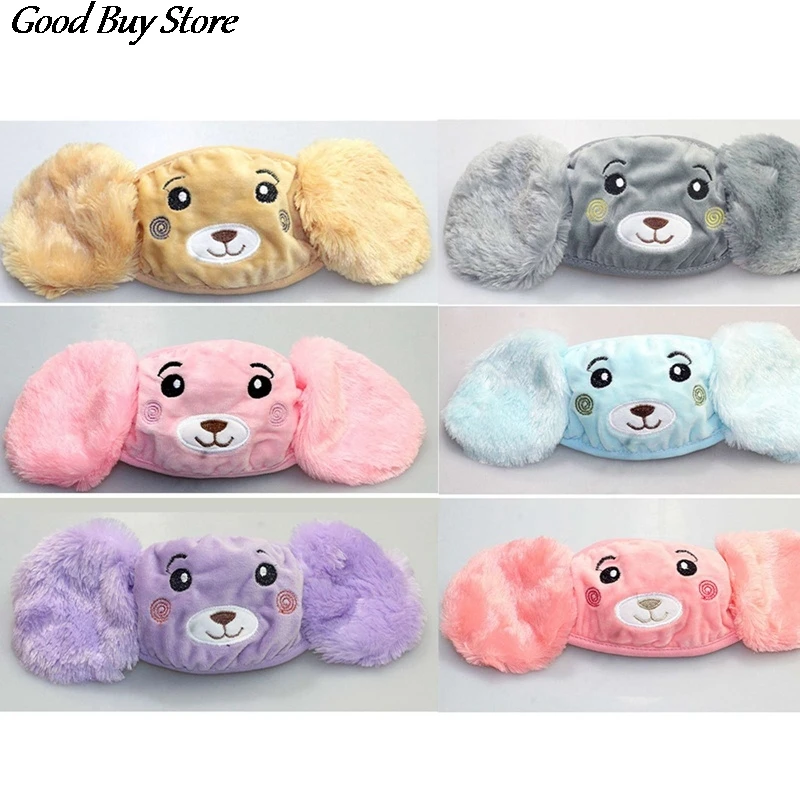 Color: army green - Cartoon Bear Earmuffs Children Autumn Winter Fur Earmuff Mouth Cover Kids Comfortable Ear Muff Ear Warmer Skiing Warm Earlap