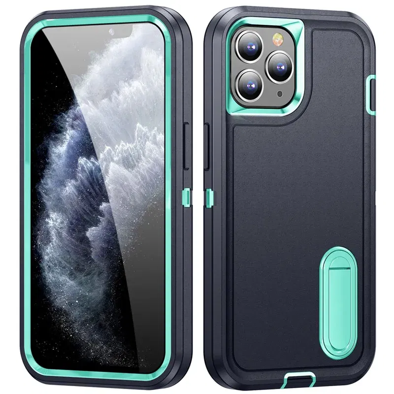 Color: Trans-dark Pink, Material: Nylon - PKCASE Shockproof Case For iPhone 13 Mini 12 11 Pro Max 6 7 8 Plus Bracket Protective Cover For iPhone X XS XR SE 2020 2022